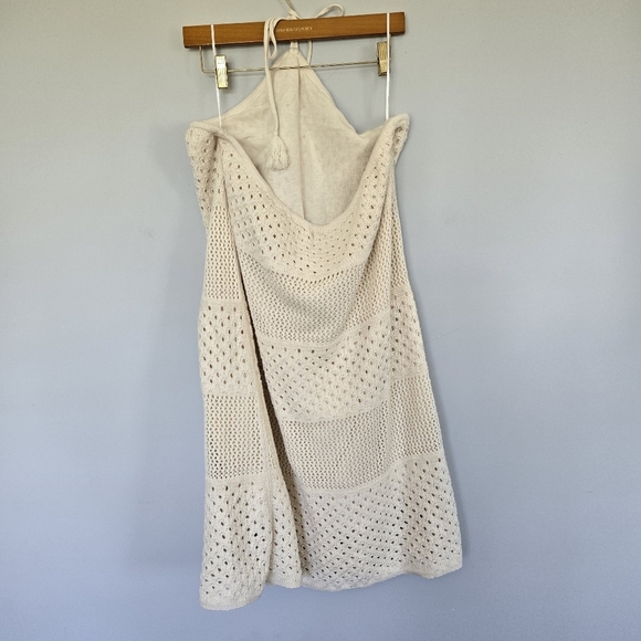 Old Navy Crochet Knit Halter Dress Size XXL Cream Summer Causal Cover Up - Picture 3 of 6